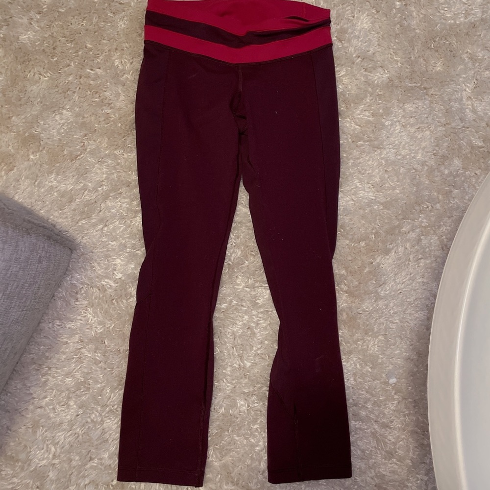 Lululemon maroon crop leggings - Picture 5 of 6